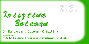 krisztina boleman business card